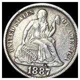 1887 Seated Liberty Dime NEARLY UNCIRCULATED
