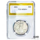 1941 Walking Liberty Half Dollar PGA MS64+