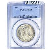 1942 Walking Liberty Half Dollar PCGS MS64
