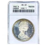 1965 $1 Canada ANACS MS63 Type 1