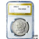 1902-S Morgan Silver Dollar PGA MS64