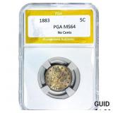 1883 Shield Nickel PGA MS64