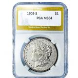 1902-S Morgan Silver Dollar PGA MS64