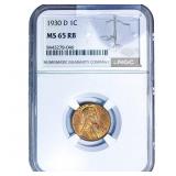 1930-D Wheat Cent NGC MS65 RB