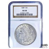 1889 Morgan Silver Dollar NGC AU58