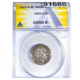 1921-S Buffalo Nickel ANACS G6