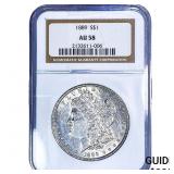 1889 Morgan Silver Dollar NGC AU58