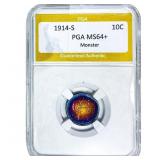 1914-S Barber Dime PGA MS64+