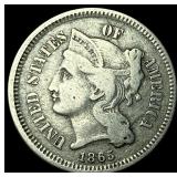 1865 Nickel Three-Cent Piece LIGHTLY CIRCULATED