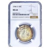1946-S Walking Liberty Half Dollar NGC MS64