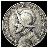 1947 Panama Silver 1/4 Balboa