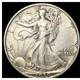 1939 Walking Liberty Half Dollar CLOSELY UNCIRCULA