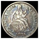 1871 Seated Liberty Dime NEARLY UNCIRCULATED