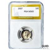 1937 Mercury Silver Dime PGA MS65