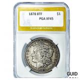 1878 8TF Morgan Silver Dollar PGA XF45