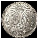 1944 Mexico Silver 50 Centavos