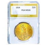 1924 $20 Gold Double Eagle PGA MS66