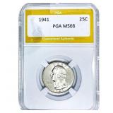 1941 Washington Silver Quarter PGA MS66