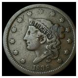 1838 Coronet Head Large Cent LIGHTLY CIRCULATED