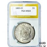 1883-CC Morgan Silver Dollar PGA MS64