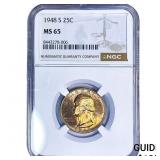 1948-S Washington Silver Quarter NGC MS65