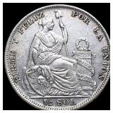 1935 Peru Silver 1/2 Sol