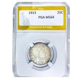 1913 Barber Quarter PGA MS64