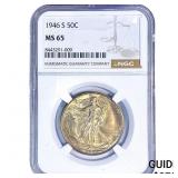 1946-S Walking Liberty Half Dollar NGC MS65
