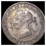 1892 Ceylon Silver 25 Cents Victoria I Type