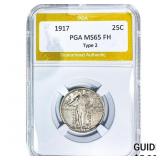 1917 Standing Liberty Quarter PGA MS65 FH Type 2