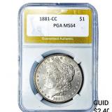 1881-CC Morgan Silver Dollar PGA MS64