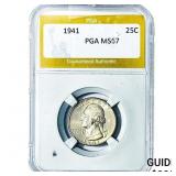 1941 Washington Silver Quarter PGA MS67