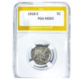 1918-S Buffalo Nickel PGA MS63