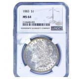 1883 Morgan Silver Dollar NGC MS64