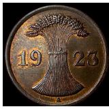 1923A Germany Weimar Republic Bronze 2 Pfennig