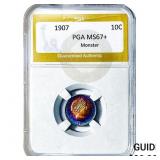 1907 Barber Dime PGA MS67+