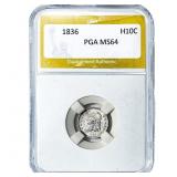 1836 Capped Bust Half Dime PGA MS64
