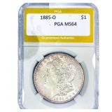 1885-O Morgan Silver Dollar PGA MS64