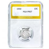 1950 Roosevelt Dime PGA PR67