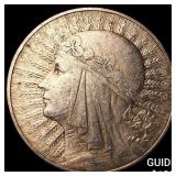 1933 Poland Silver 10 Zlotych