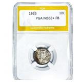 1936 Mercury Silver Dime PGA MS68+ FB