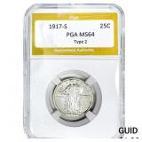 1917-S Standing Liberty Quarter PGA MS64 Type 2