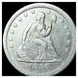 1856 Silver Seated Liberty Quarter NEARLY  UNCIRC