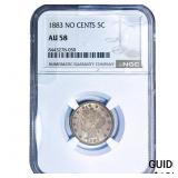 1883 Liberty Victory Nickel NGC AU58 No Cents