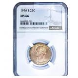 1946-S Washington Silver Quarter NGC MS66