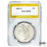 1881-S Morgan Silver Dollar PGA MS66