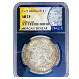 1921 Morgan Silver Dollar NGC AU58