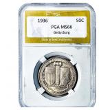 1936 Gettysburg Half Dollar PGA MS66