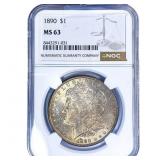 1890 Morgan Silver Dollar NGC MS63