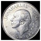 1964B India Republic Nickel 1 Rupee